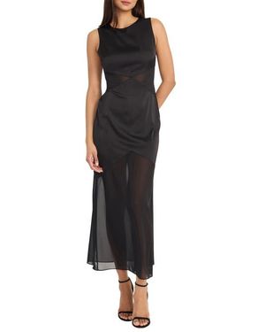 DONNA MORGAN FOR MAGGY Sleeveless Mesh Skirt Maxi Dress - Black