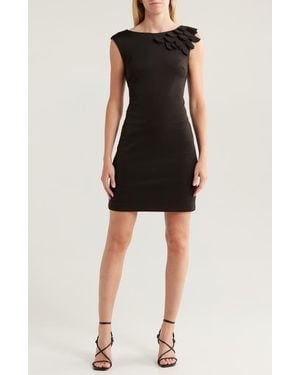 Julia Jordan Floral Sleeveless Sheath Dress - Black