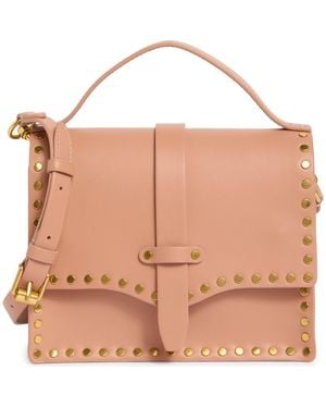 Rebecca Minkoff Nanine Studded Top Handle Bag - Natural