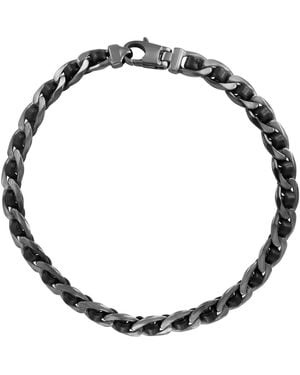 Effy Sterling & Leather Curb Chain Bracelet - Black