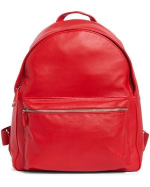 Longchamp Parisis Leather Backpack - Red