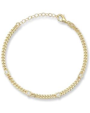 Chloe and Madison Heart Curb Chain Bracelet - White