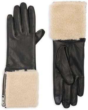 AllSaints Faux Shearling Leather Gloves - Multicolor