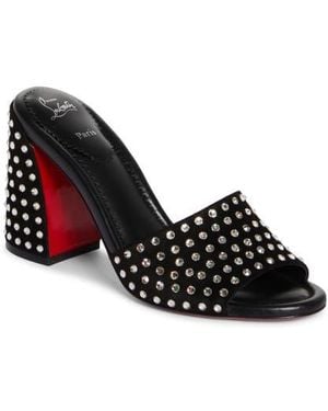 Christian Louboutin Jane Crystal Embellished Slide Sandal - Black