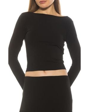 Alexia Admor Dahlia Boat Neck Top - Black