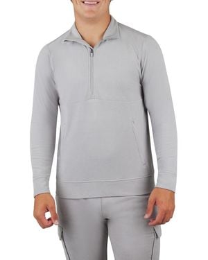90 Degrees Ultra Mélange Fleece Half Zip Sweatshirt - Gray