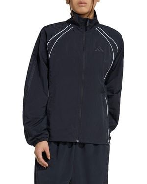 adidas Iconic 3-Stripes Logo Windbreaker - Blue