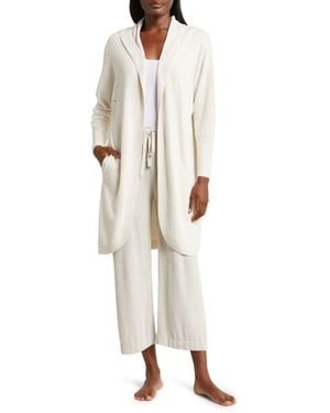 Barefoot Dreams Hooded Knit Cocoon Cardigan - Natural