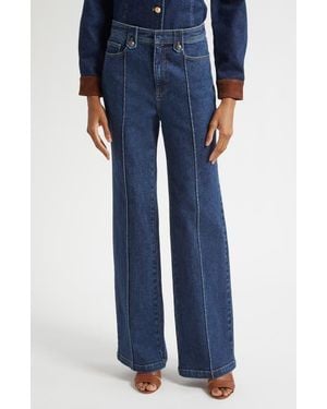 Cinq À Sept Niko Wide Leg Jeans - Blue