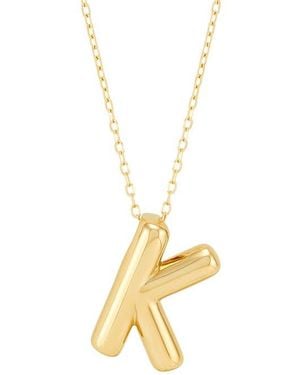 Frankie & Zoe Initial Pendant Necklace - Metallic