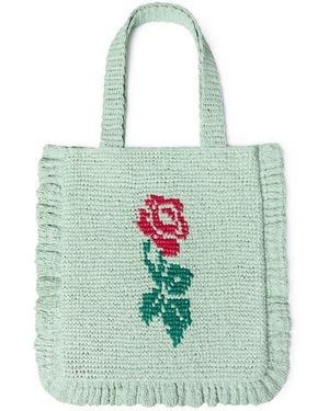 Loeffler Randall Justine Raffia Ruffle Tote Bag - White