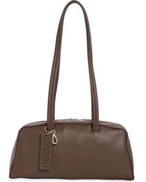 BAGGU Recycled Leather Bowler Bag - Brown