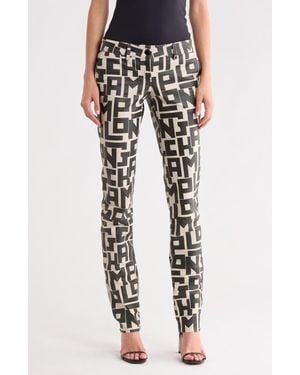 Longchamp Logo Print Leather Pants - Black