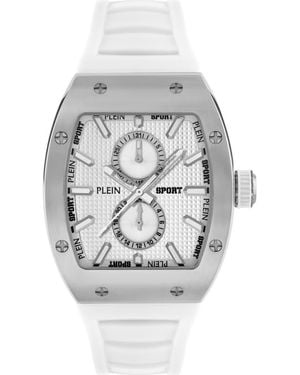 Philipp Plein Stormbreaker Three Hand Quartz Silicone Strap Watch, 43Mmx 52Mm - Metallic