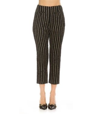 Alexia Admor Clio Stripe Crop Tapered Leg Pants - Black
