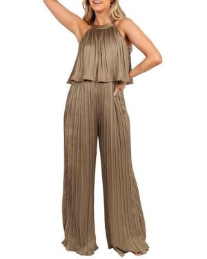 Petal & Pup Alina Plissé Jumpsuit - Natural