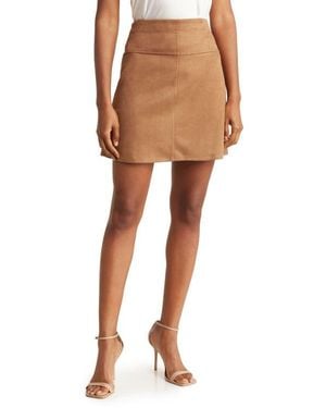 Max Studio Faux Suede A-Line Miniskirt - Multicolor