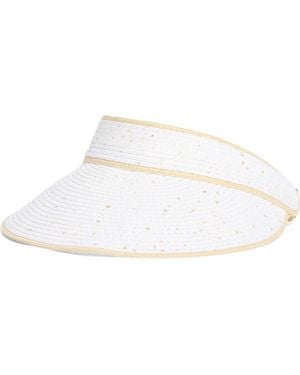 Calvin Klein Sequin Straw Visor - White