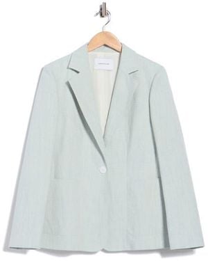Longchamp Cotton & Linen Blazer - Blue