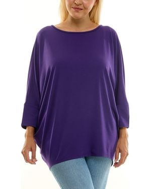 Nina Leonard Dolman Sleeve Tunic - Purple