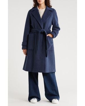 BCBGeneration Missy Belted Wrap Coat - Blue