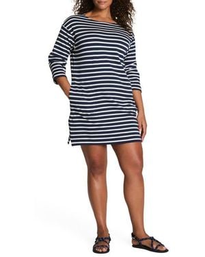 Spanx Cool Cotton Boatneck Dress - Blue