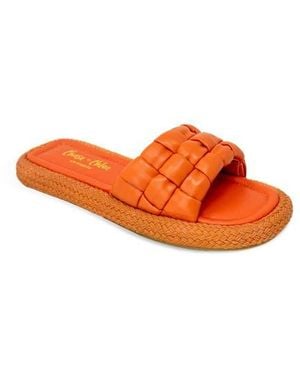 In Touch Footwear Elly Puffy Espadrille Flatform Sandal - Orange