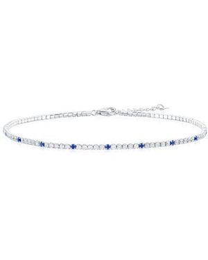 Simona Sterling Round Cubic Zirconia Tennis Anklet - Multicolor