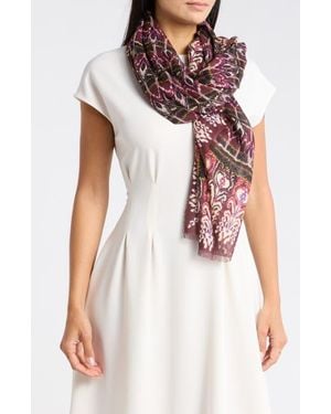 Longchamp Ikat Print Scarf - White
