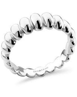 DEVATA Puffy Ribbed Band Ring - Blue