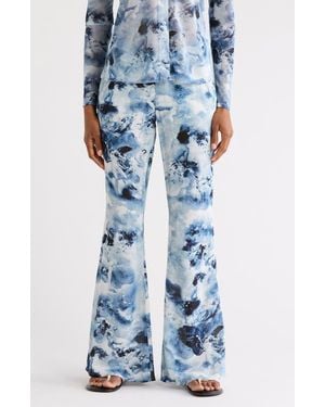 GOOD AMERICAN Chiffon Flare Pants - Blue