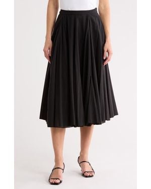 Joie Flared Godet Midi Skirt - Black