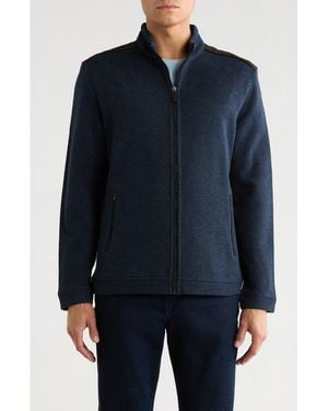 Nicoby Melange Ribbed Full-Zip Jacket - Blue