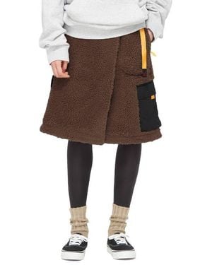 Gramicci Benette Faux Shearling Skirt - Brown