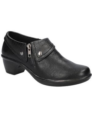 Easy Street Studded Croco Booties - Black