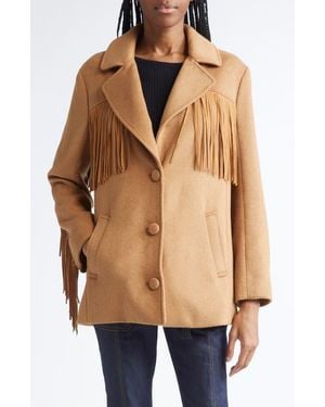 Cinq À Sept Keeley Fringe Trim Coat - Natural