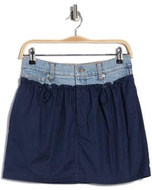 Jonathan Simkhai Hampton Mixed Media Miniskirt - Blue