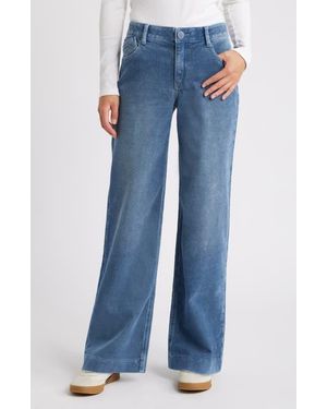 Wit & Wisdom 'Ab'Solution High Waist Wide Leg Corduroy Jeans - Blue