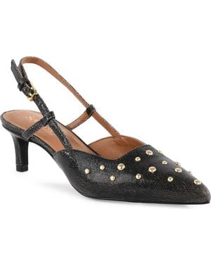 Seychelles Crawford Slingback Pointed Toe Kitten Heel Pump - Black