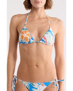 Maaji Balmy Floral Triangle Bikini Top - Blue