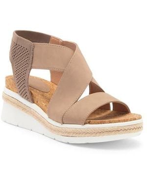 Adrienne Vittadini Carri Platform Wedge Sandal - Natural