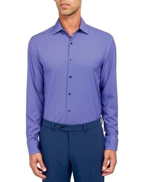 W.r.k. Geometric Print Performance Dress Shirt - Blue