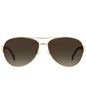 Carolina Herrera Her 0135/S 59Mm Gradient Aviator Sunglasses - Metallic