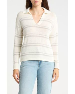 J.McLaughlin Valerie Johnny Collar Sweater - White
