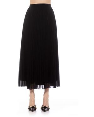 Alexia Admor Kesia Midi Chiffon Pleated Skirt - Black