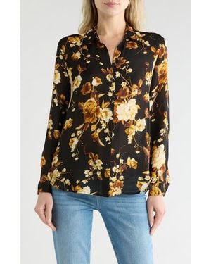 L'Agence Nina Long Sleeve Top - Black