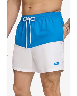 DKNY Colorblock Swim Trunks - Blue