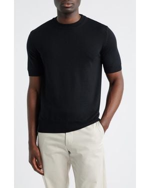 Aurélien Cashwool Short Sleeve Crewneck Sweater - Blue