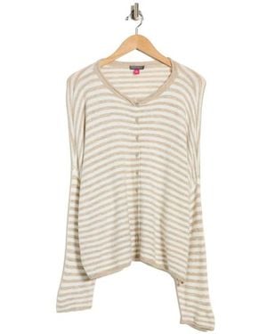 Vince Camuto Stripe Cotton Cardigan - Natural