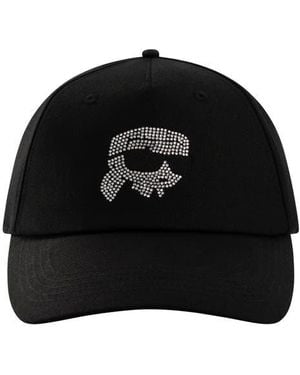 Karl Lagerfeld Karl Rhinestone Studded Baseball Hat - Black